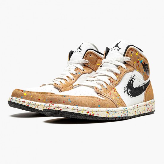 Nike Air Jordan 1 Mid SE Brushstroke Dam/Herr DA8005-100 Skor