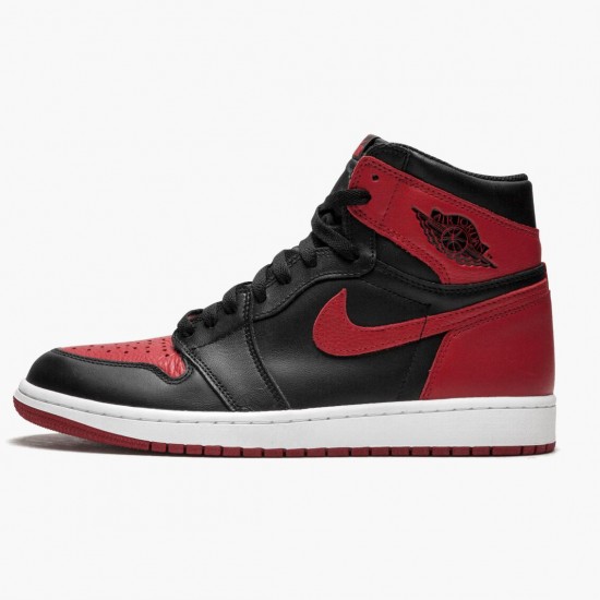 Nike Air Jordan 1 Retro High OG Banned Bred Dam/Herr 555088-001 Skor