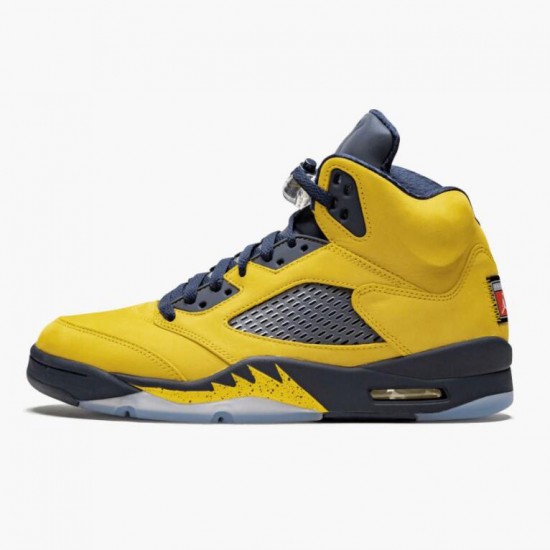 Nike Air Jordan 5 Retro Michigan 2019 AmarilloCollege Navy Dam/Herr CQ9541-704 Skor