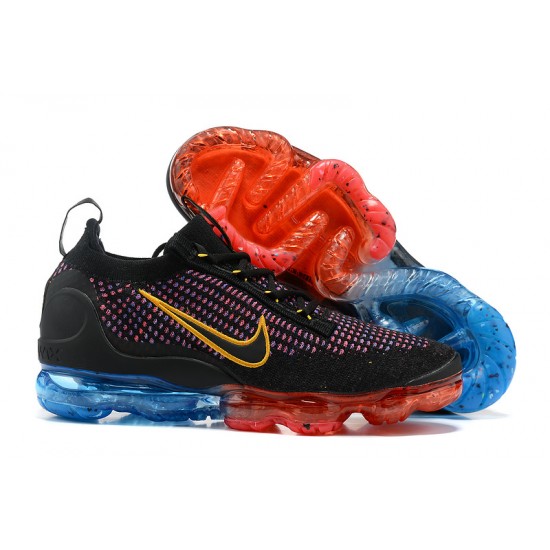 Kvinnor/Män Air VaporMax 2021 Flyknit Svart Röd and Blå Skor