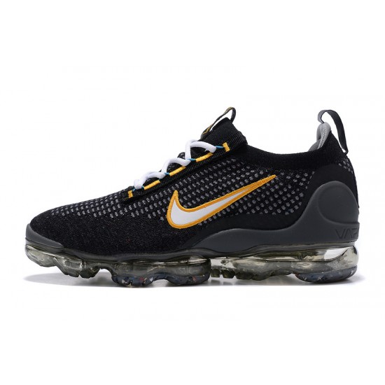 DH4086-001 Kvinnor/Män Air VaporMax 2021 Flyknit Svart Gul Skor