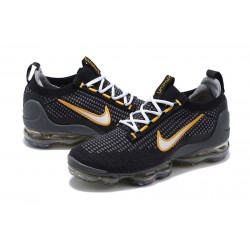 DH4086-001 Kvinnor/Män Air VaporMax 2021 Flyknit Svart Gul Skor 