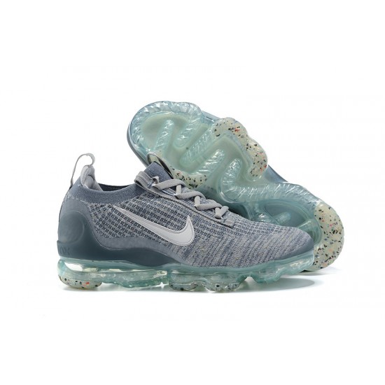 DH4084-400 Kvinnor/Män Air VaporMax 2021 Flyknit Grå Blå Skor