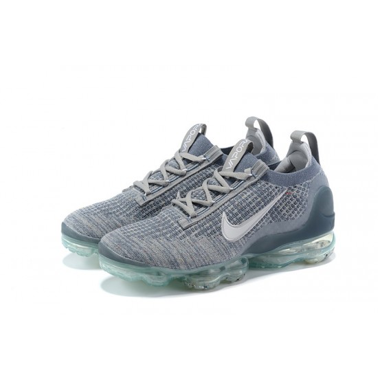 DH4084-400 Kvinnor/Män Air VaporMax 2021 Flyknit Grå Blå Skor