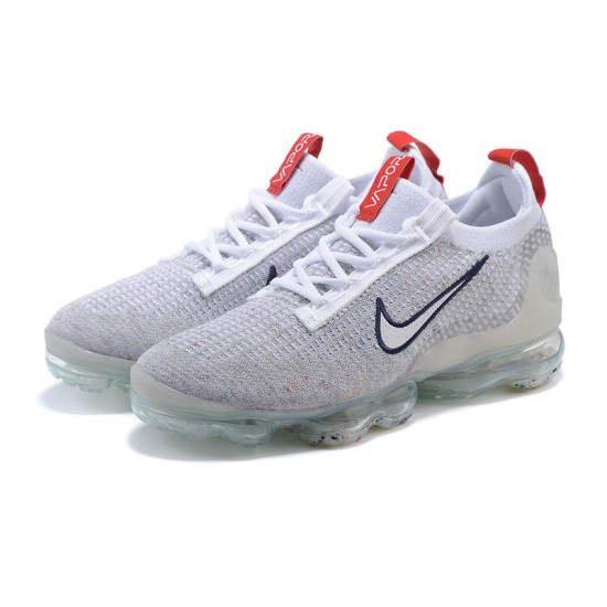 DB1550-003 Kvinnor/Män Air VaporMax 2021 Flyknit Grå Röd Skor