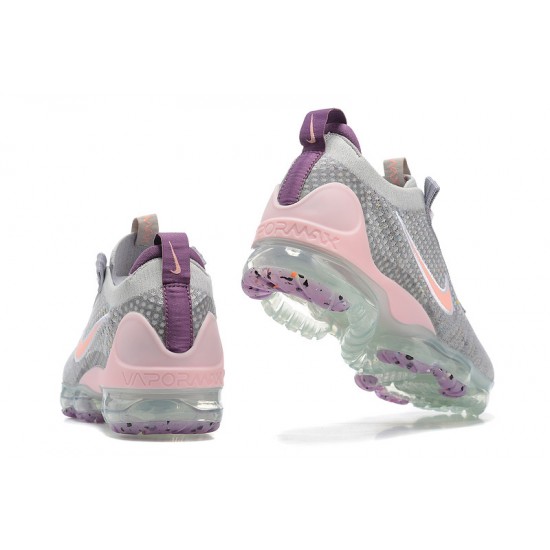 Kvinnor/Män Air VaporMax 2021 Flyknit Grå and Rosa Skor