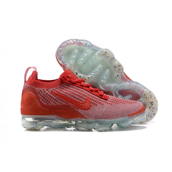 DC4112-800 Kvinnor/Män Air VaporMax 2021 Flyknit Röd Skor