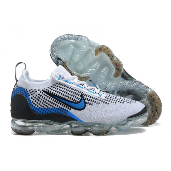 DM0025-001 Kvinnor/Män Air VaporMax 2021 Flyknit Vit Blå Skor