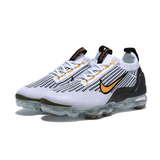 Kvinnor/Män Air VaporMax 2021 Flyknit Vit Gul and Svart Skor