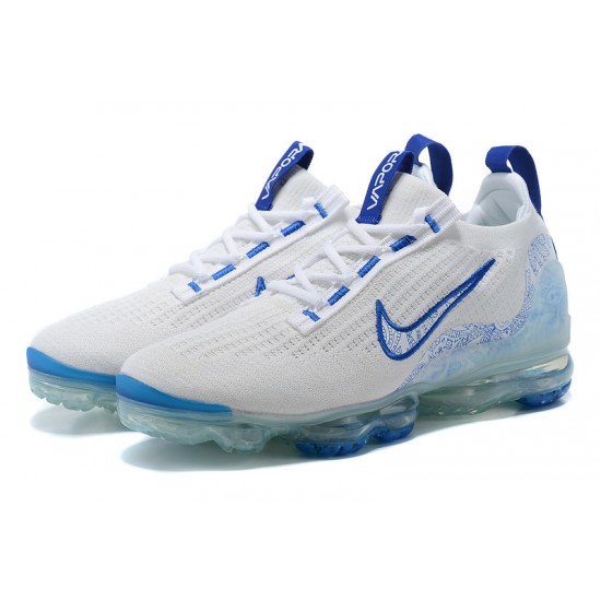 Kvinnor/Män Air VaporMax 2021 Flyknit Vit and Blå Skor