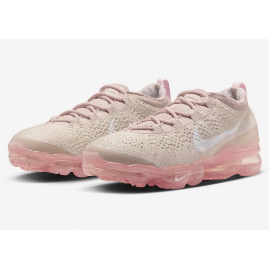 DV6840-101 Kvinnor Air VaporMax 2023 Flyknit Oatmeal Rosa Skor