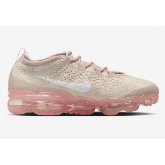 DV6840-101 Kvinnor Air VaporMax 2023 Flyknit Oatmeal Rosa Skor