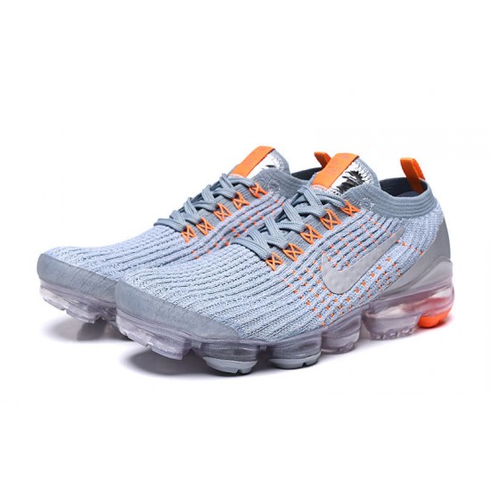 AJ6900-003 Kvinnor/Män Air VaporMax Flyknit 3 Grå Orange Skor