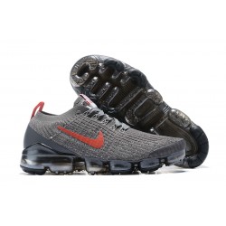 CT1270-001 Kvinnor/Män Air VaporMax Flyknit 3 Grå Röd Skor 