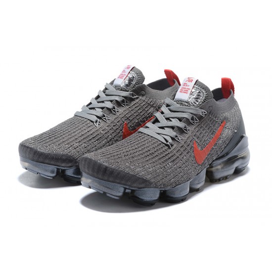 CT1270-001 Kvinnor/Män Air VaporMax Flyknit 3 Grå Röd Skor