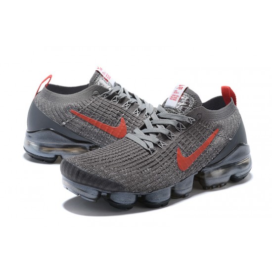 CT1270-001 Kvinnor/Män Air VaporMax Flyknit 3 Grå Röd Skor