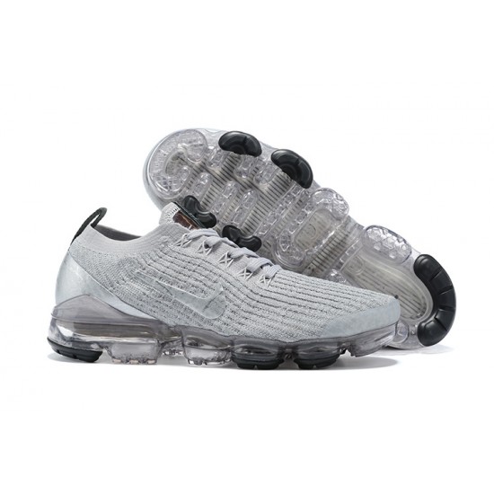 AJ6900-101 Kvinnor/Män Air VaporMax Flyknit 3 Silver Grå Skor