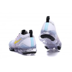 AJ6900-103 Kvinnor/Män Air VaporMax Flyknit 3 Vit Gul Skor 