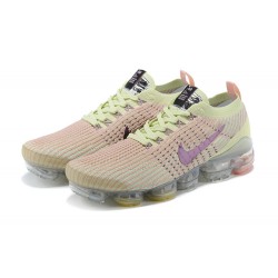 AJ6910-700 Kvinnor/Män Air VaporMax Flyknit 3 Gul Svart Skor