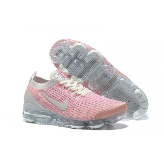 AJ6910-008 Kvinnor Air VaporMax Flyknit 3 Rosa Vit Skor