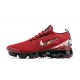 CT1274 -600 Kvinnor Air VaporMax Flyknit 3 Röd Svart Skor