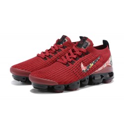 CT1274 -600 Kvinnor Air VaporMax Flyknit 3 Röd Svart Skor 