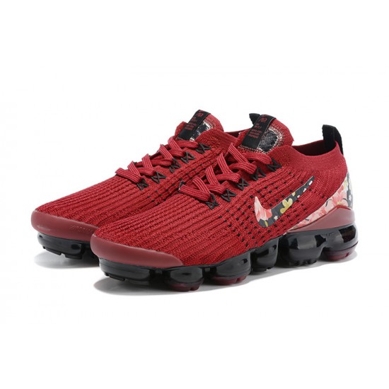 CT1274 -600 Kvinnor Air VaporMax Flyknit 3 Röd Svart Skor